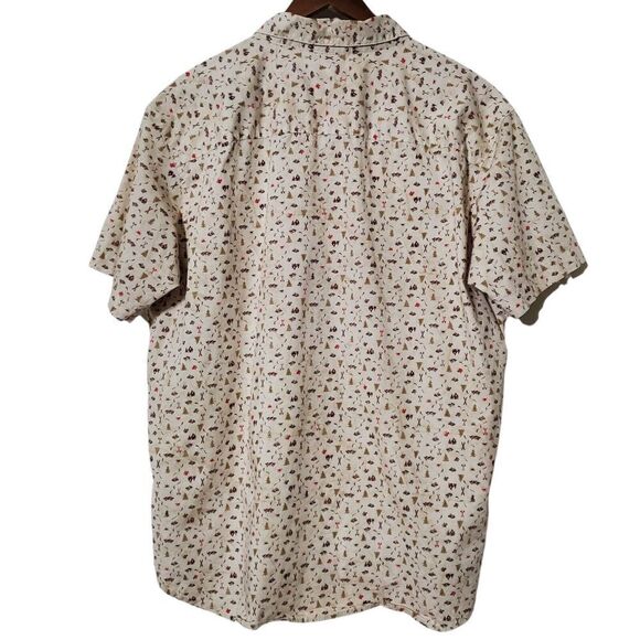 Columbia Camping Print Shirt XL Button Up Short Sleeve Outdoor Regular Fit Mens - Picture 4 of 11
